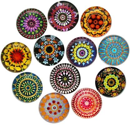 qualità  Factory Customized High Quality Crystal Glass Refrigerator Magnet Fridge Sticker Customized Mandala Holiday Gift Decorate Home fabbrica